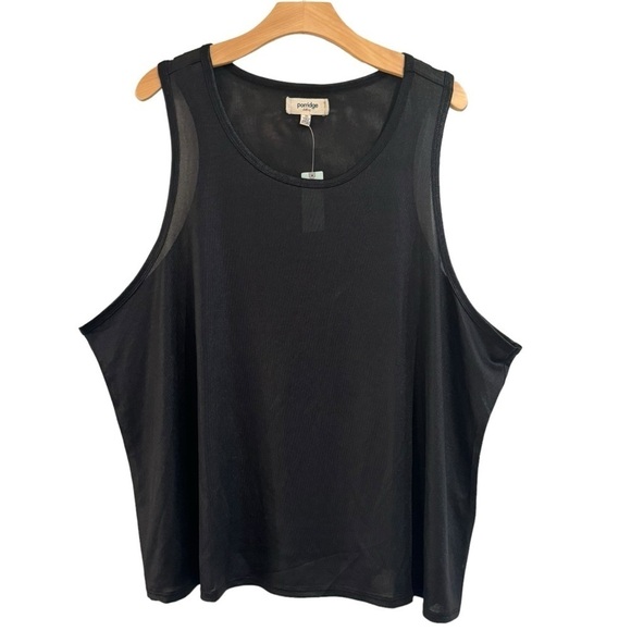 ANTHROPOLOGIE Porridge Black Shine Racerback Tank Top Size 3X NEW - Picture 2 of 6